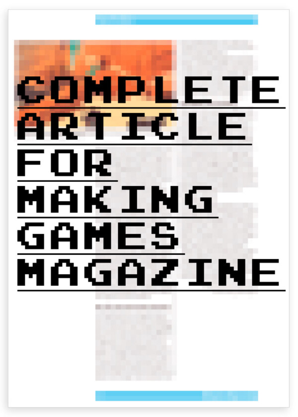 MAKING GAMES ARTICLE